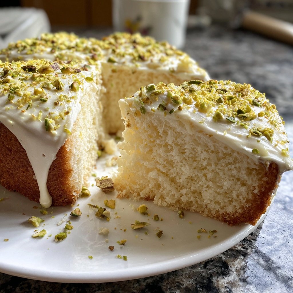 Mini Heart Cake with Lemon Pistachio Cream