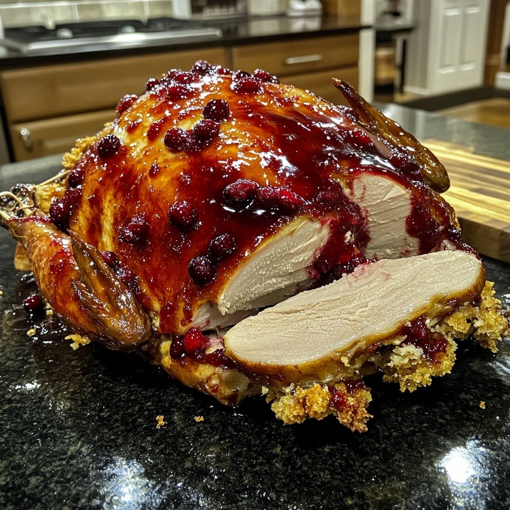 Roasted Turkey with Cranberry Glaze