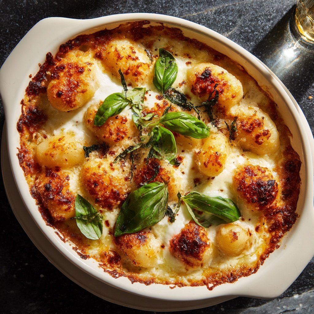 Romantic Baked Gnocchi with Burrata