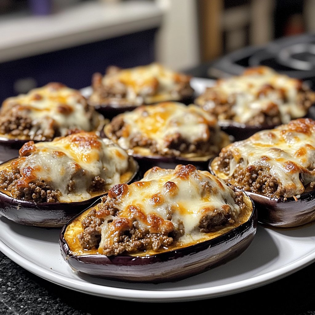 Ground Beef Stuffed Eggplant