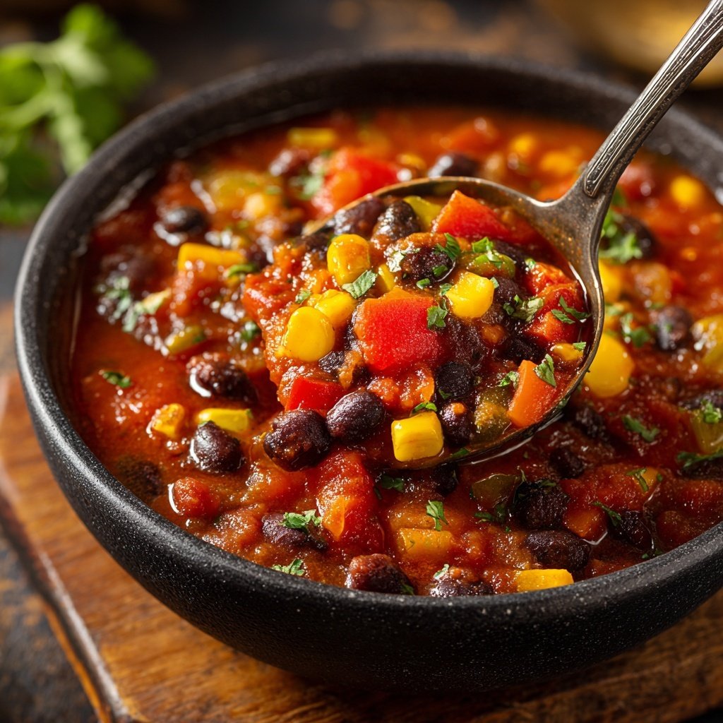 Healthy Crockpot Black Bean Chili