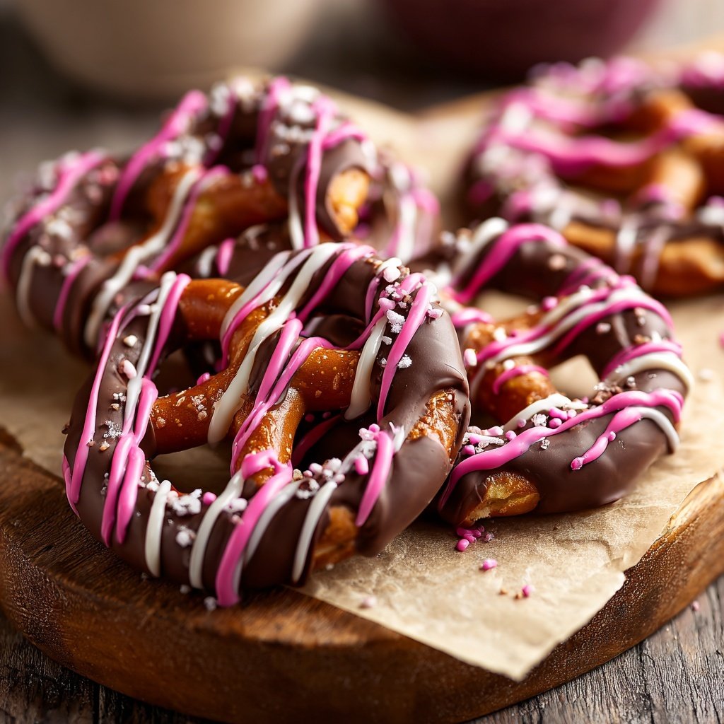 Valentines Snacks Chocolate Dipped Pretzels