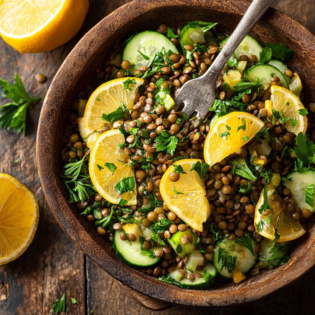 Healthy Lunch Lemon Lentil Salad